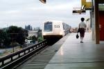 Passenger, BART train, Bay Area Rapid Transit, platform, station