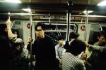 Crowded Train, man, glasses, commuters, people, interior, railcar, inside, VRHV01P10_16