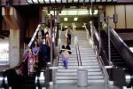 Stairs, Steps, Escalator, Bay Area Rapid Transit, Passengers in a BART station, commuters, 1980s, VRHV02P01_19