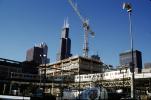 Willis Tower, Chicago-El, Elevated, Downtown Loop, CTA, crane