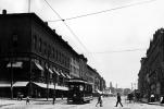 Metroen Electric Trolley, Boston, buildings, horse and buggy, 1900's, VRLV01P15_08