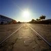 Rail reflecting the Sun