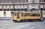 CTM 374 Trolley, Zocolo, tracks, buildings, July 1954, 1950s, VRLV04P01_17