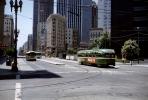 Market Street PCC Trolley, trackless trolley, buildings, 1960s, VRLV04P04_12
