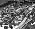Plasticville, Model Train Layout, streets, houses, buildings, retro, 1950s, VRMV01P08_17B