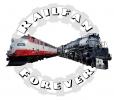 Railfan Forever, white sticker, emblem, T-shirt