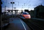 TGV, Streamlined, train station, platform