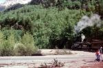 W. P. & Y. R., White Pass & Yukon Route, forest, smoke, steam