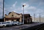 Northwestern Pacific Railroad Train Station, Depot, Building, Petaluma, February 1970, 1970s