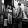 Woman, Man, Passengers, Railcar, Formal suits, dress, suitcase, 1940s, VRPV08P06_12