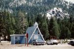 A-frame, Building, trees, Car, Automobile, Vehicle, South Lake Tahoe, 1980s, WEDV13P14_19