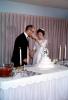 Bride and Groom, cake, candles, 1960s, WEDV16P14_12