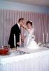 Bride and Groom, 1960s, cake, candles, WEDV16P14_13
