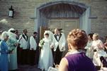 Throwing of Rice, church, bride and groom, 1960s, WEDV21P15_15
