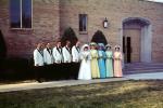 Outside the Church, Best Men, Bridesmaids, 1960s, WEDV21P15_17