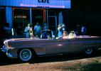 Lincoln Continental, whitewall tires, bride, Dee-Ann Lunch restaurant, Car, Automobile, convertible, cabriolet, September 1959, 1950s