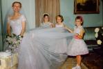 Bride, girls, dress, 1950s, WEDV26P07_03