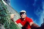 selfie, That is me pointing to me image taken by me, our hike close to the top of Mount Rainier, 1988, 1980s