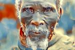 African Man, face, eyes, beard, Zimbabwe, Abstract, XPFD01_035