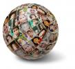 Globe with faces