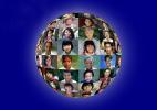 Globe of Faces, multi ethnic, interracial, culture, cultural, Round, Circular, Circle