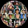 Globe of Faces, sphere, globe, multi ethnic, interracial, culture, cultural, Round, Circular, Circle, XPGV01P04_02