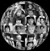 Globe of Faces, Round, Circular, Circle, XPGV01P04_02BW