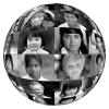 Globe of Faces, multi ethnic, interracial, culture, cultural, Round, Circular, Circle, XPGV01P04_03BW