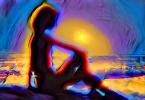 Contemplating Woman in the Sun, Abstract, XPHD01_013